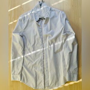 H&M Light Gray Casual Button Down Shirt - Fitted